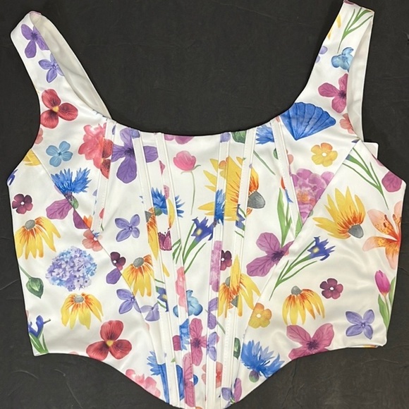 NWT Kutumai floral bustier zip up - Picture 2 of 8
